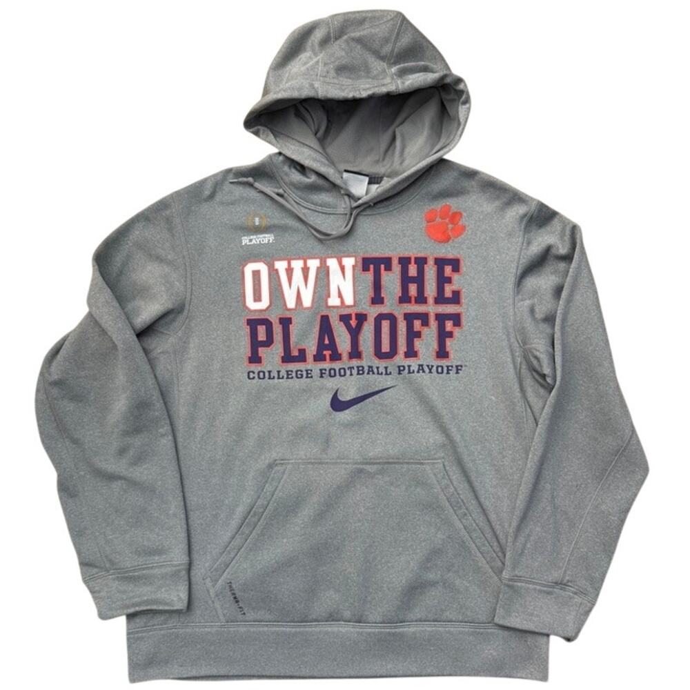 Clemson Tigers Own the Playoff NCAA Football Nike gray hoodie sweatshirt Medium